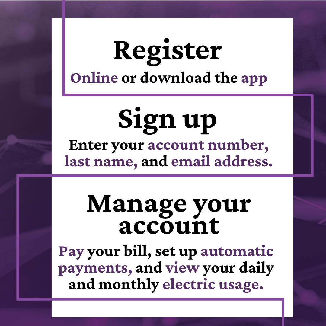 Instructions on how to sign up for SmartHub